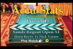 Efren Reyes vs. Nick Varner* (DVD) | 11th S.R.O. - June 1990